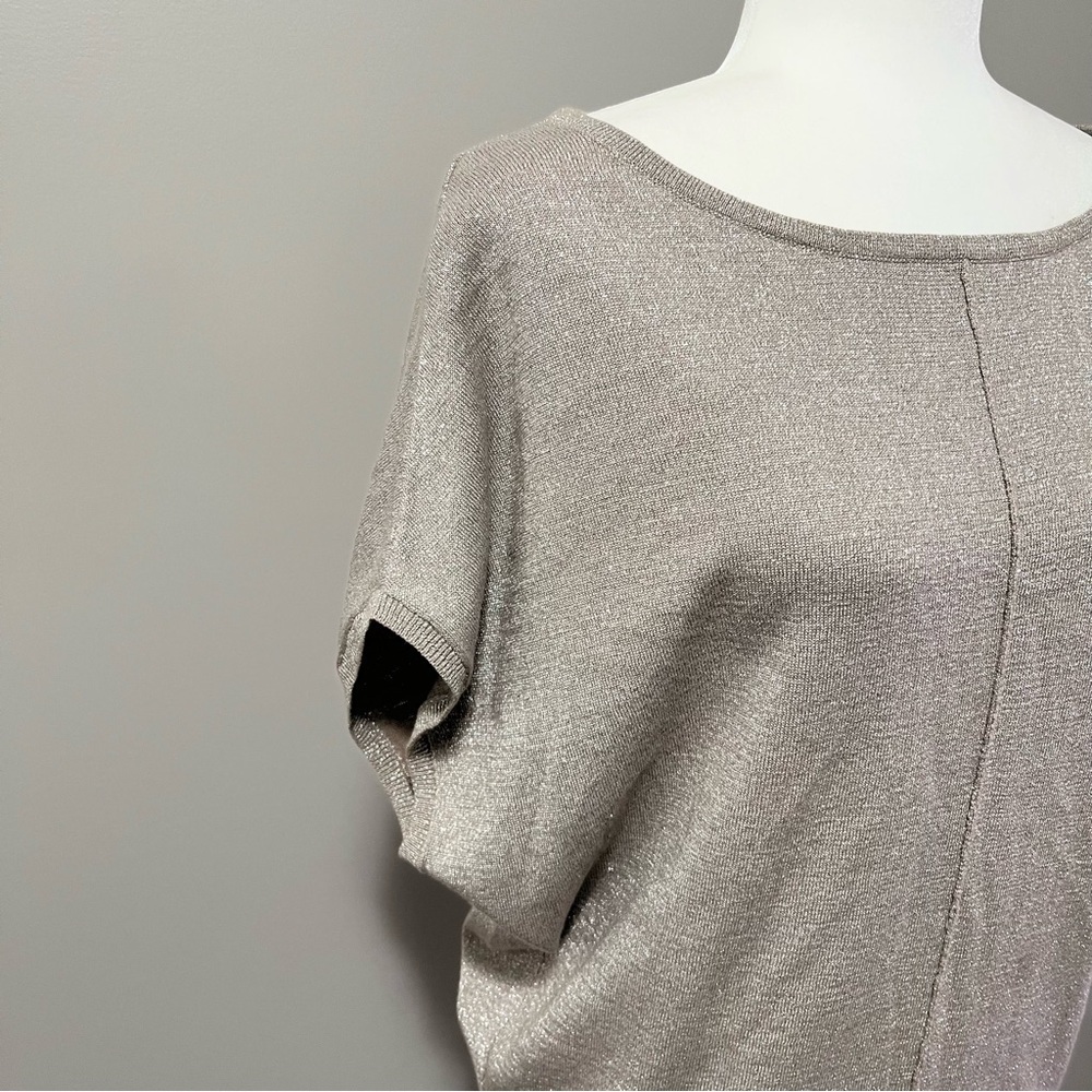 Mint Velvet Chic Metallic Short Dolmen Sleeve Knit Top - Picture 4 of 11